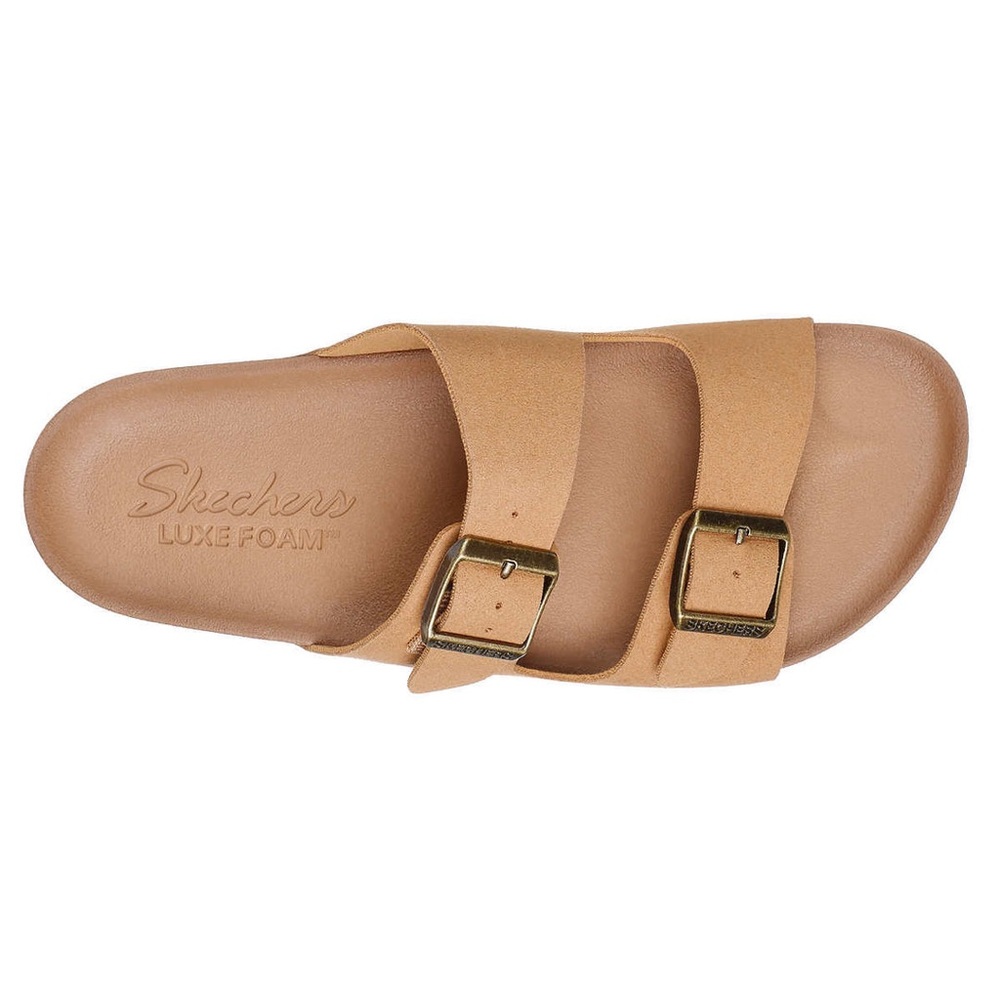 Sketchers luxe foam suede sandals tan size 10 NWT in a box - Picture 3 of 7